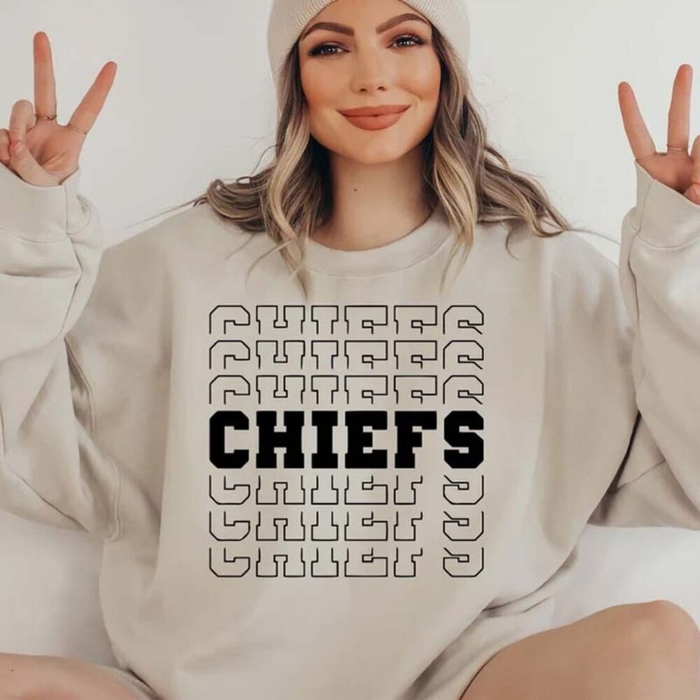 Chiefs Sweatshirt Chiefs Sweatshirt Mascot Sweatshirt Team Mascot Sweatshirt 05